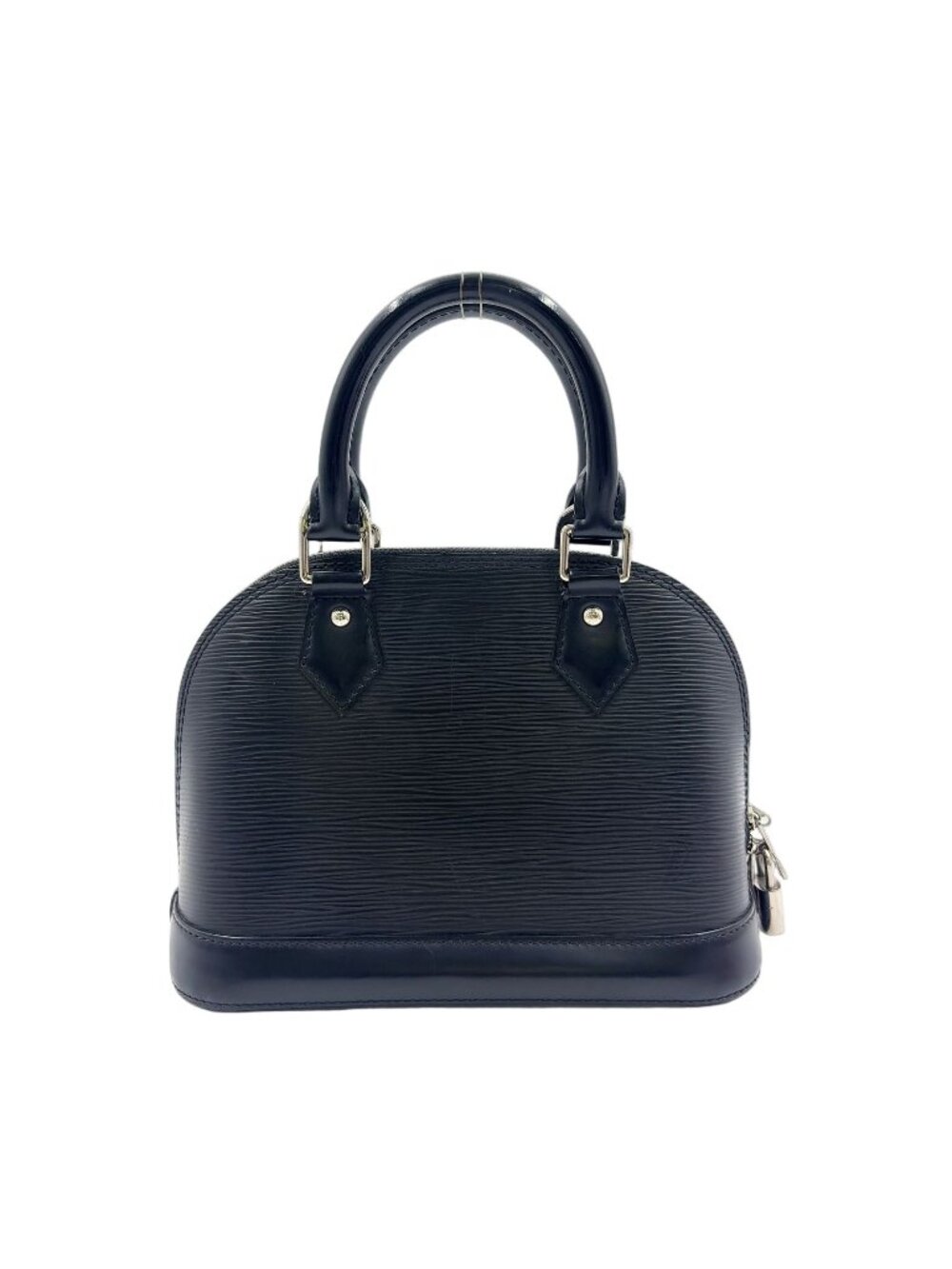 Louis Vuitton Alma BB Epi Noir Leather Black Handbag Silver